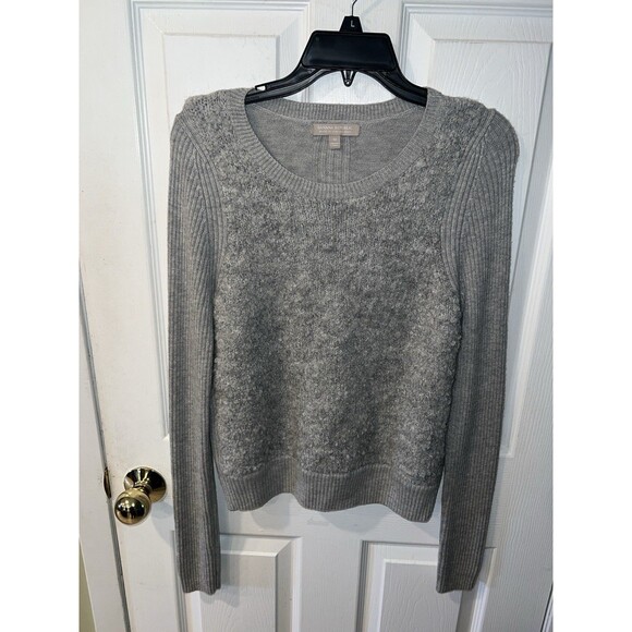 Banana Republic Sweater Womens M Crewneck Grey Merino Italian Yarn Textured - Picture 8 of 8